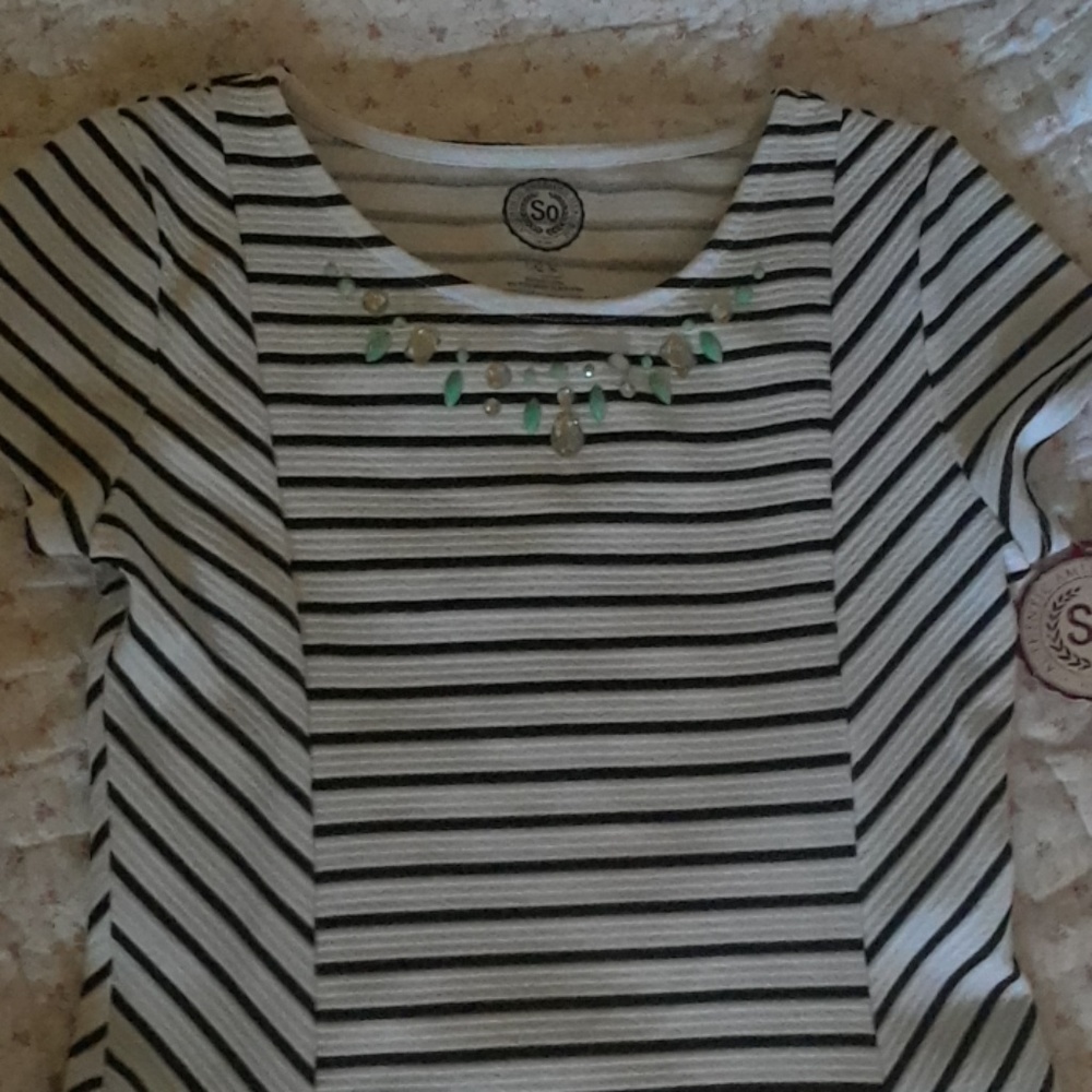 White and black striped texture seam dress